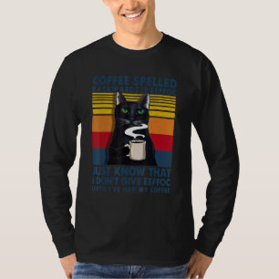 Camiseta Offee Spelling Backups Es Eeffoc Gatos Bebe Café