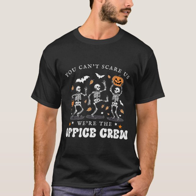 Camiseta Office Crew Skeleton Dancing Halloween School Secr (Anverso)