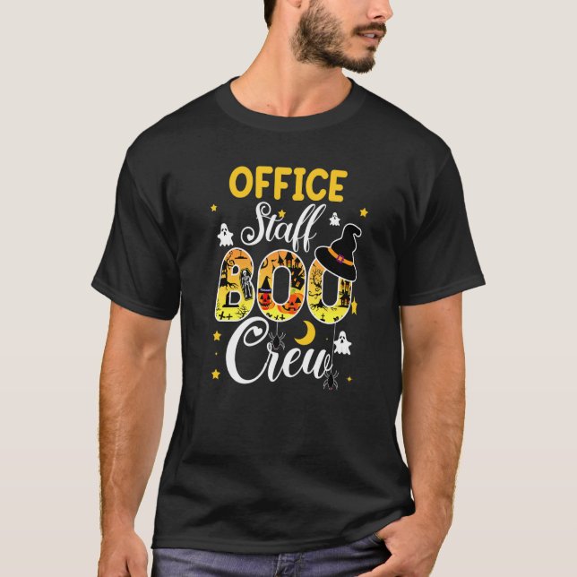 Camiseta Office Staff Boo Crew Funny Halloween Mateo Cos (Anverso)