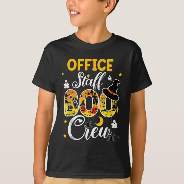 Camiseta Office Staff Boo Crew Funny Halloween Mateo Cos (Anverso)