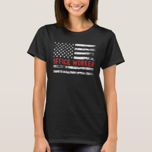Camiseta Office Worker USA Flag Profession Retro Job Title