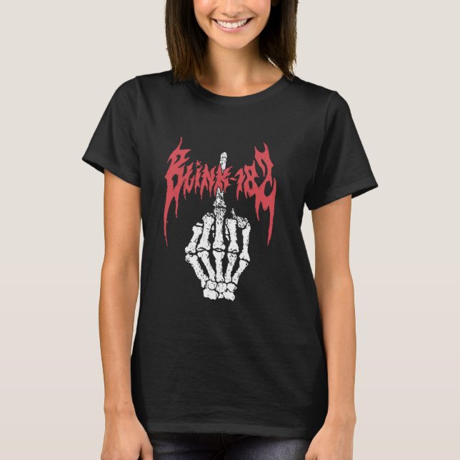 Camiseta Official Blink 182 Skeleton Finger (Anverso)