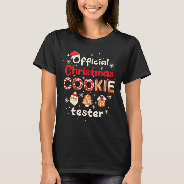 Camiseta Official Christmas Cookie Tester Taster King Crew  (Anverso)