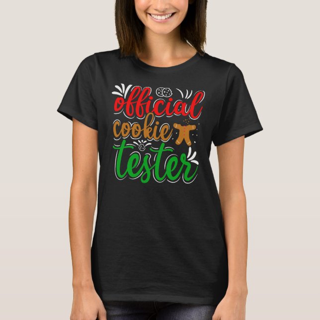 Camiseta Official Cookie Tester – Cute Christmas Baking Tee (Anverso)