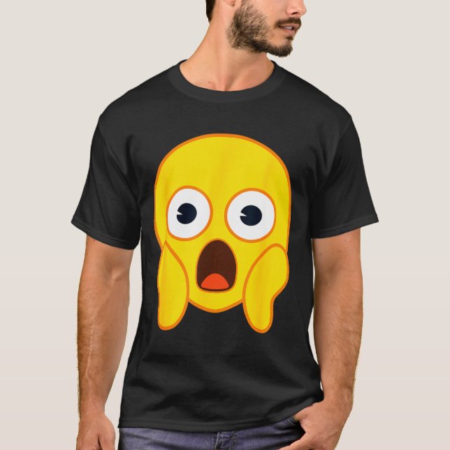 Camiseta Official Emoji Fear Scream Yellow Smile Face Hallo (Anverso)