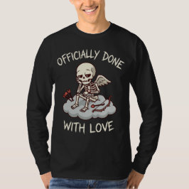 Camiseta Officially Done With Love Skeleton Cupid Design