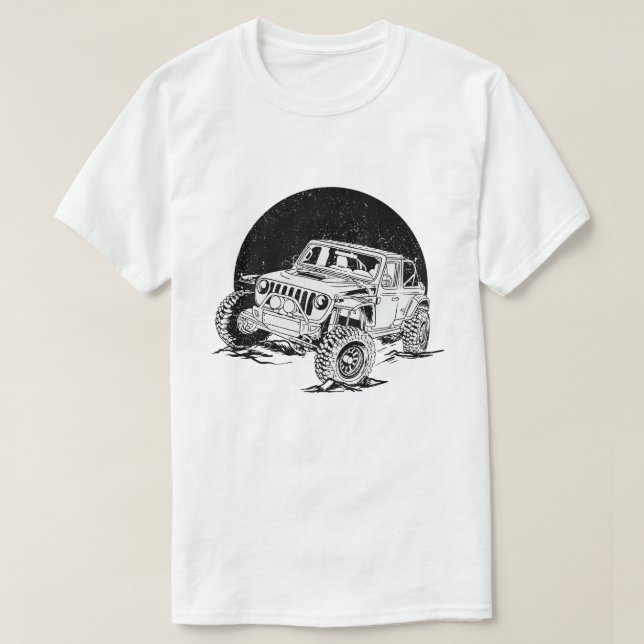 Camiseta Offroad_Car_black_and_white (Diseño del anverso)