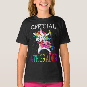 Camiseta Oficial 4° Grado De Regreso A La Escuela Unicornio