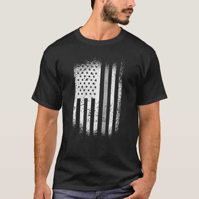 Camiseta Oficial correccional Bandera Americana Línea Plata (Anverso)