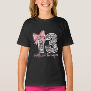 Camiseta oficial de adolescente “Leopardo Rosa “13