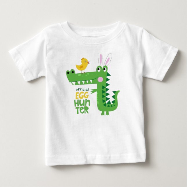 Camiseta oficial de bebé dinosaurio lindo cazador  (Anverso)