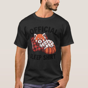 Camiseta Oficial de Dormir Panda Rojo Kawaii Lindo