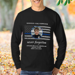 Camiseta Oficial De La Policía Memorial Foto EOW Línea Azul