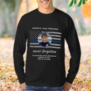 Camiseta Oficial De La Policía Memorial Foto EOW Línea Azul
