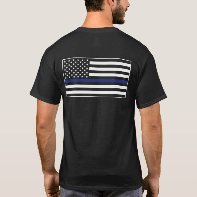 Camiseta Oficial de policía Aplicación de la ley Bandera de (Reverso)