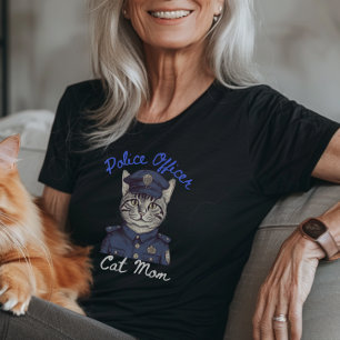 Camiseta Oficial de policía Cat Mom Tshirt