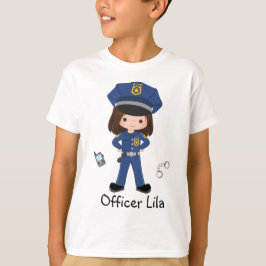 Camiseta Oficial de policía Chica personalizado aplicación 