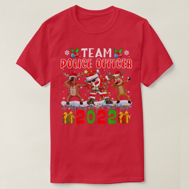 Camiseta Oficial de Policía de Equipo 2022 Luces de Navidad (Diseño del anverso)