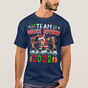 Camiseta Oficial de Policía de Equipo 2022 Luces de Navidad