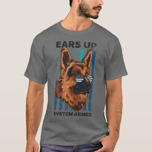 Camiseta Oficial de policía de K9 Bandera Americana Sistema