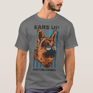 Camiseta Oficial de policía de K9 Bandera Americana Sistema
