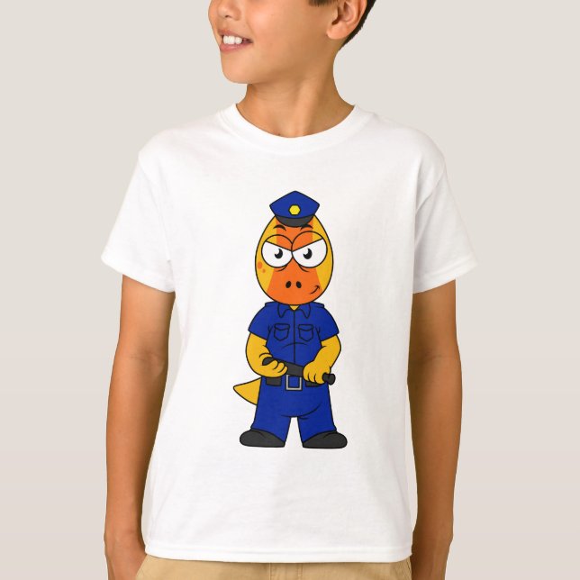 Camiseta Oficial de Policía de Pachycephalosaurus. (Anverso)