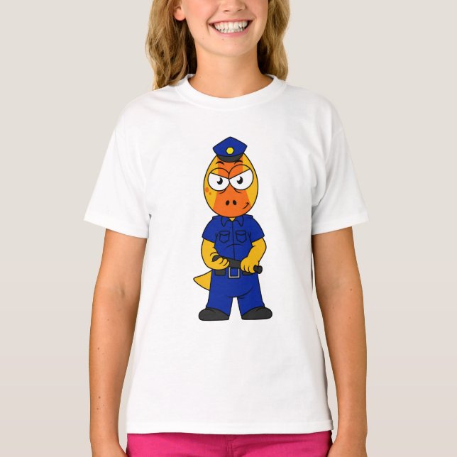 Camiseta Oficial de Policía de Pachycephalosaurus. (Anverso)