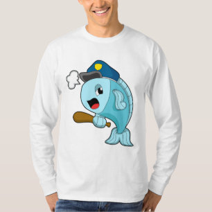 Camiseta Oficial de policía de peces Sombrero de policía