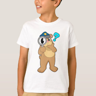 Camiseta Oficial de policía del oso Vidrio de aumento