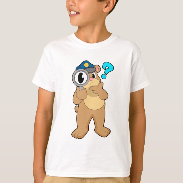 Camiseta Oficial de policía del oso Vidrio de aumento (Anverso)