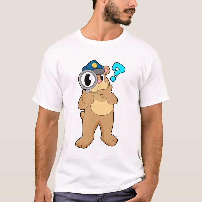 Camiseta Oficial de policía del oso Vidrio de aumento (Anverso)