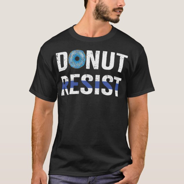 Camiseta Oficial de policía Donut Resista a la línea azul d (Anverso)