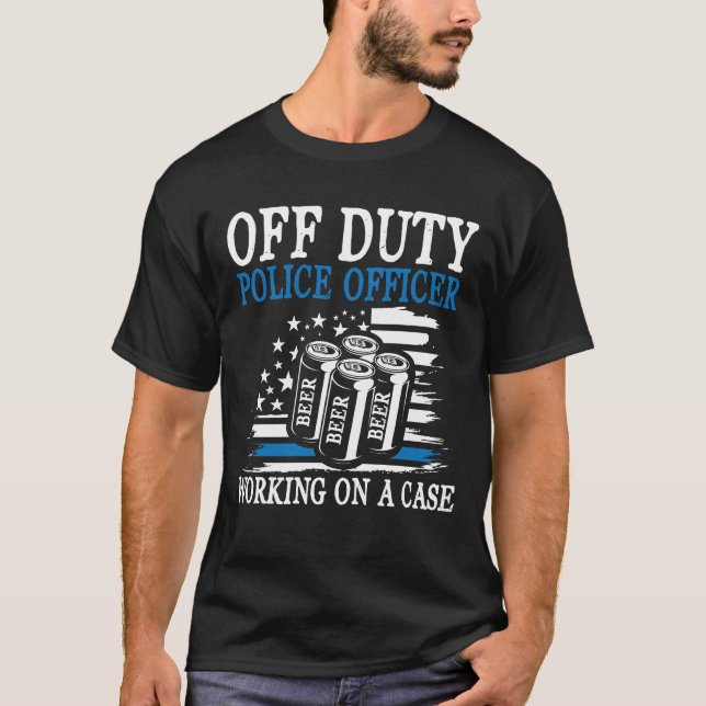 Camiseta Oficial de policía fuera de servicio trabajando en (Anverso)