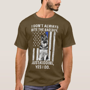 Camiseta Oficial de policía K9 Pastor alemán Funny Thin Blu