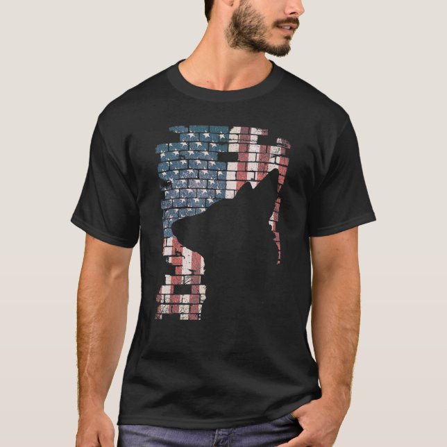 Camiseta Oficial de policía K9 Perro Shep Pd Bandera Estado (Anverso)