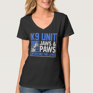Camiseta Oficial De Policía K9 Unidad Jaws Y Paws Que Hacen