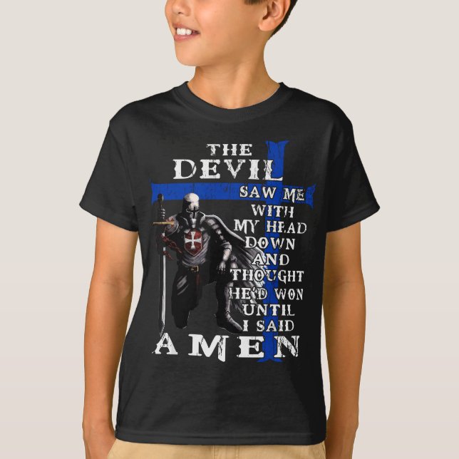 Camiseta Oficial de Policía Knight Templar - El diablo me v (Anverso)