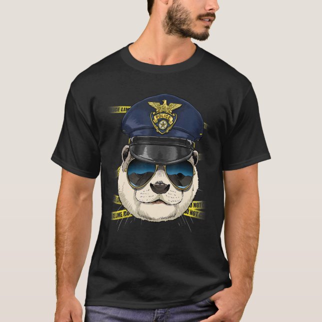 Camiseta Oficial de policía Otter PD Cop Crime Scene Sea An (Anverso)