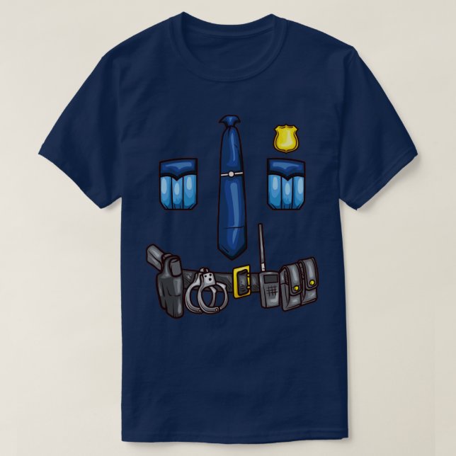 Camiseta Oficial de Policía Policía Policía Policía Uniform (Diseño del anverso)