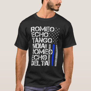 Camiseta Oficial de policía retirado Código fonético delgad