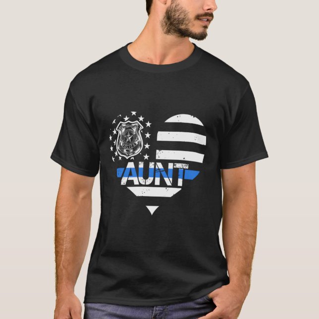 Camiseta Oficial De Policía Tía De La Línea Azul Bandera Es (Anverso)