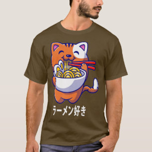 Camiseta oficial de Ramen Cat Anime Japonés Chicas