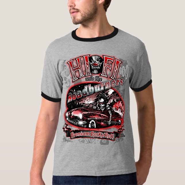 Camiseta Oficial "HI FI & THE ROADBURNERS" (Anverso)