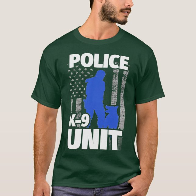 Camiseta Oficial K9 y bandera de perro de la policía (Anverso)