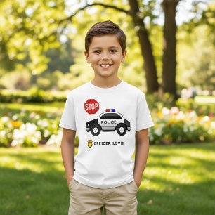 Camiseta Oficial Personalizado de coches de policía Nombre 