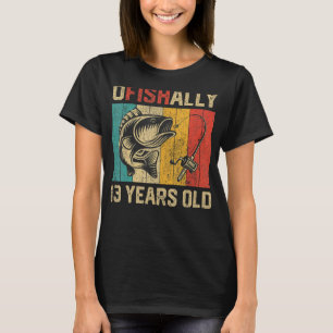 Camiseta Oficialmente 13 Años Cumpleaños Divertido Pesca Pe