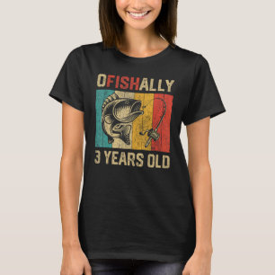 Camiseta Oficialmente 3 Años Cumpleaños Divertido Pesca Pes