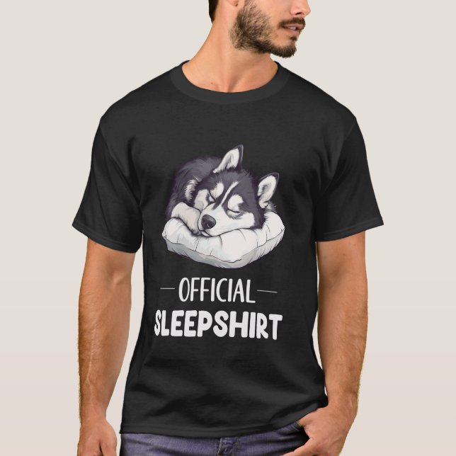 Camiseta Oficialmente Husky Sleepshirt Siberian Husky Dog L (Anverso)