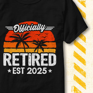 Camiseta Oficialmente Retirado 2025 Retro Vintage Atardecer