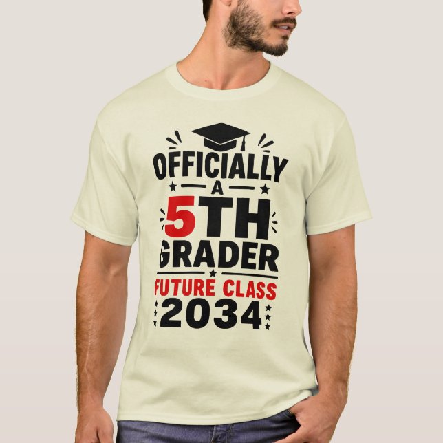 Camiseta Oficialmente un estudiante de 5º grado, clase futu (Anverso)